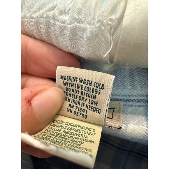L.L.BEAN | Blue White Plaid Button Down Shirt 100% Cotton | Medium - Picture 7 of 7